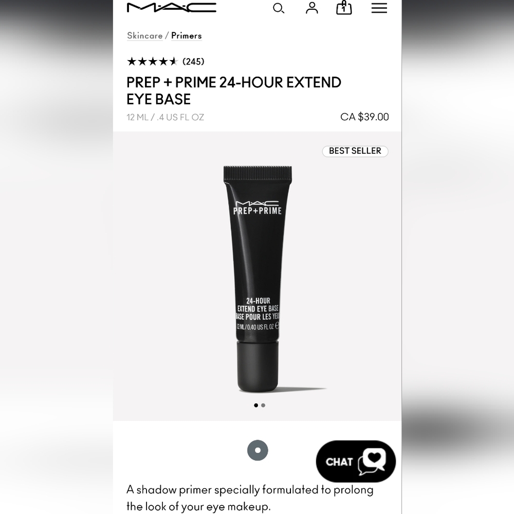 Mac Cosmetic Prep + Prime 24-Hour Extend Eye Base